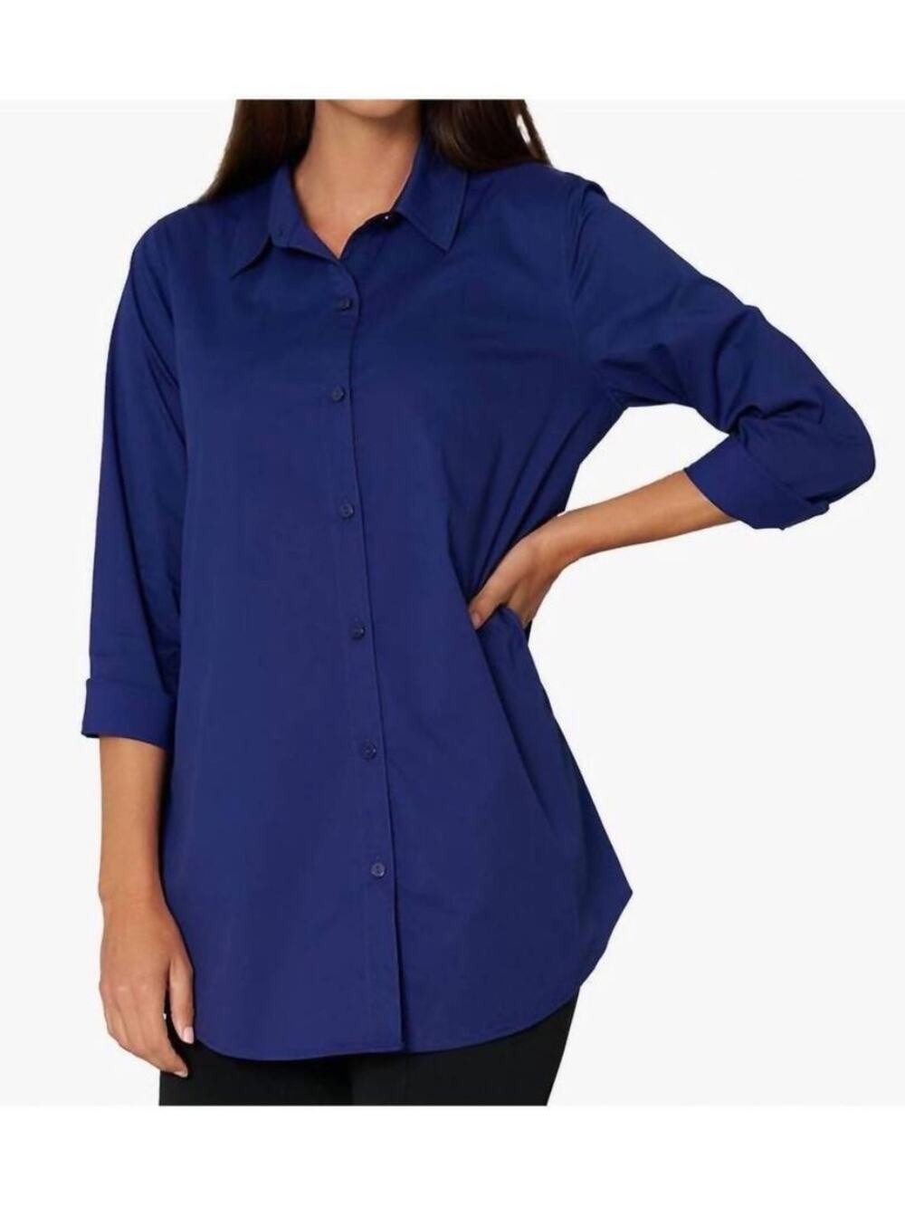 Stella Carakasi NEW prime time tunic royal blue organic cotton blend lagenlook M